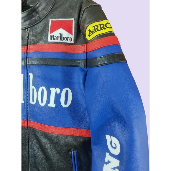 Vintage🔥 Marlboro Racing Leather Jacket - Picture 7 of 8